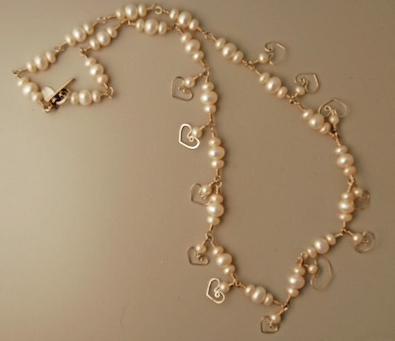 Hearts And Pearls Necklace