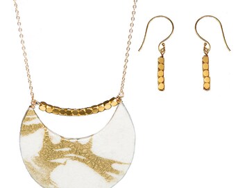 First Year Anniversary / Paper Jewelry / One Year Anniversary for Her / "LUNA" Paper Jewelry Gift Set + 100% HAPPINESS GUARANTEE