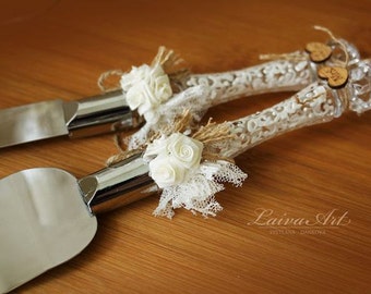 Wedding Cake Server Set Knife Rustic Cutting Wedding Cake Server Set Knife Rustic Cutting