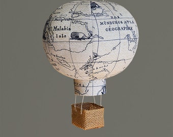 Travel Nursery Decor, Hot Air Balloon, Nursery Decor, Baby Gifts - Navy Map
