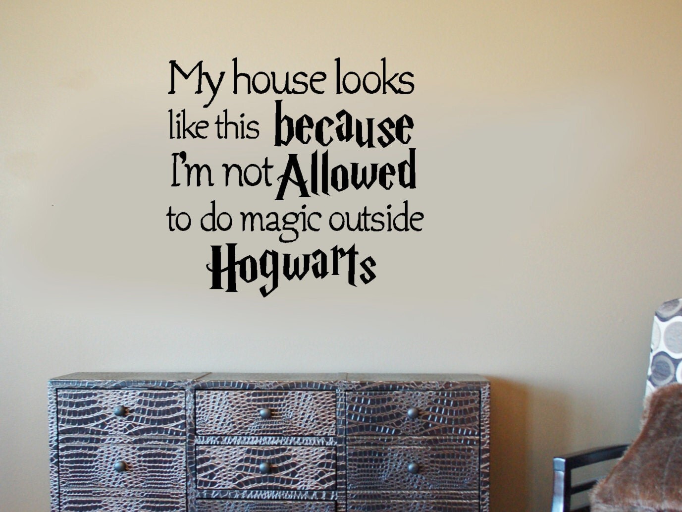 My house looks like this because I'm not allowed to do