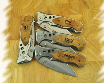 Pocket Knife ( Set of 1 ) Boy scout Knife , Monogram Engraving ,Groomsman Gift ,Camping Knife - Hunting Knife