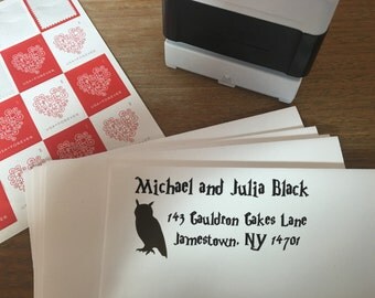 owl potter harry inspired self custom inking stamp address