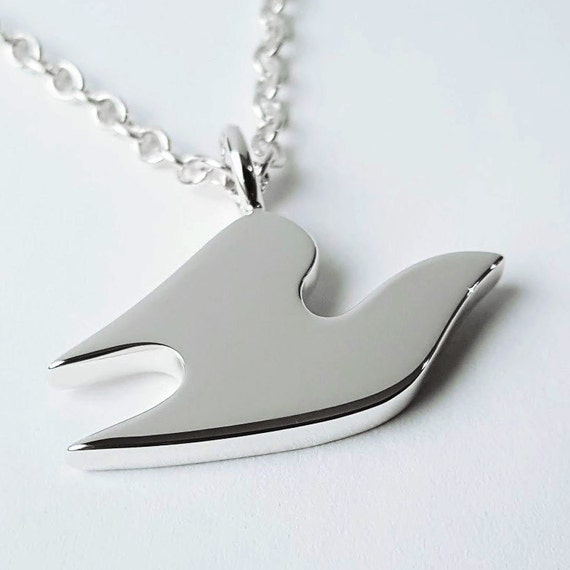 Sterling Silver Dove Necklace Pendant by SamaritanJewelers on Etsy