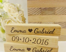 jenga wedding guest book with case