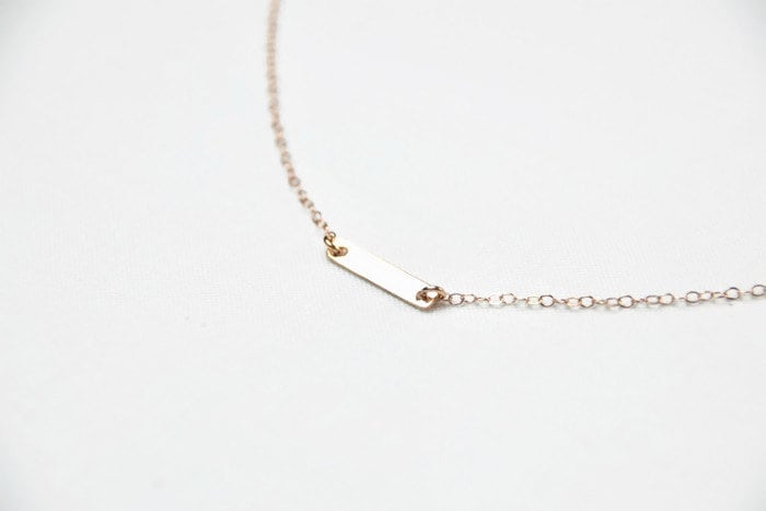 Rose Gold Bar Necklace by MichelleRuche on Etsy