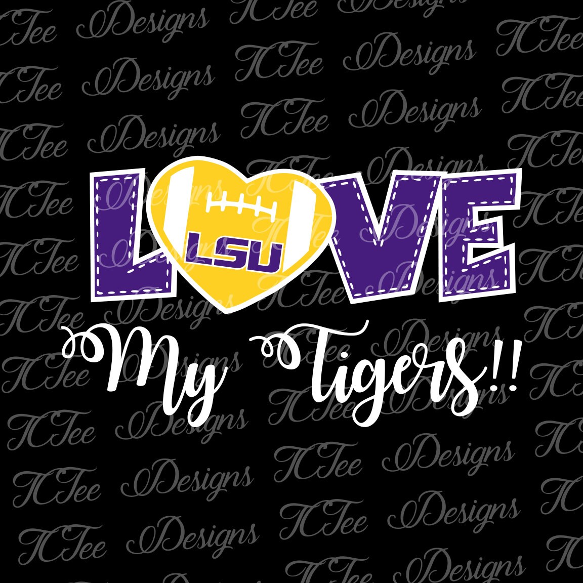 Download Love My LSU Tigers College Football SVG File Vector Design