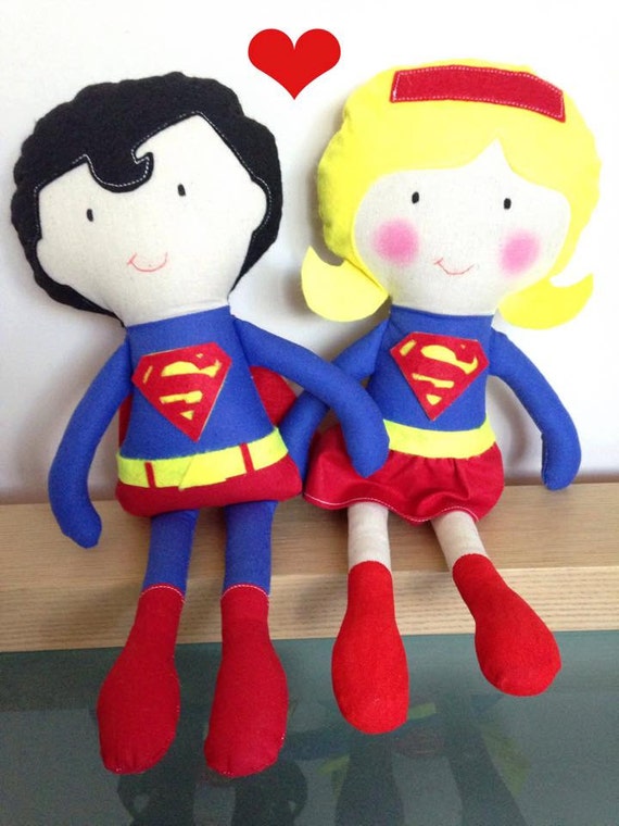 Superman Super hero Kids Plush Doll Great gift by AngelArtbyOzlem