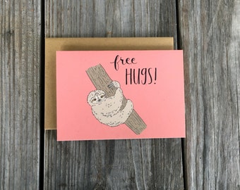 Sloth Card, Cute Note Cards, Animal Note Card Set