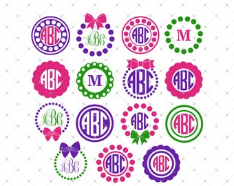 Circle Monogram Frame SVG Cut Files, svg files for Cricut, cut files for Silhouette and other Vinyl Cutters, Vector Designs, svg files #svg