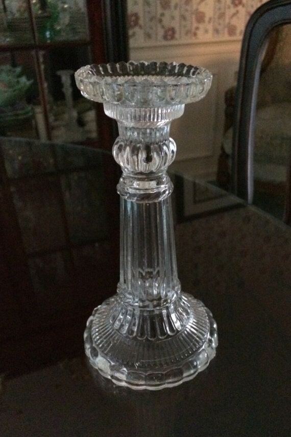 PV France Portieux Vallerysthal Glass Candlestick / PV France