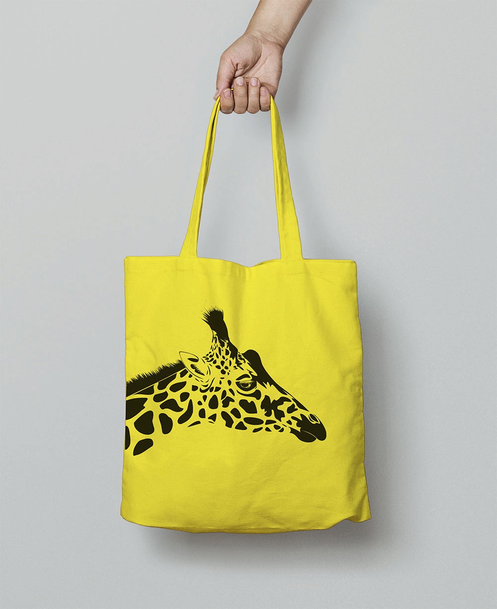 Giraffe Tote Bag / Canvas Bag / Shopping Bag / Shoulder Bag