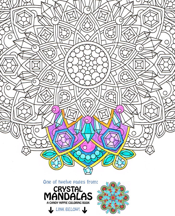 Download Mandala Coloring Page Jewels in the Lotus instant download