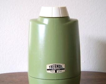 Vintage Avocado Green Thermos Insulated Server