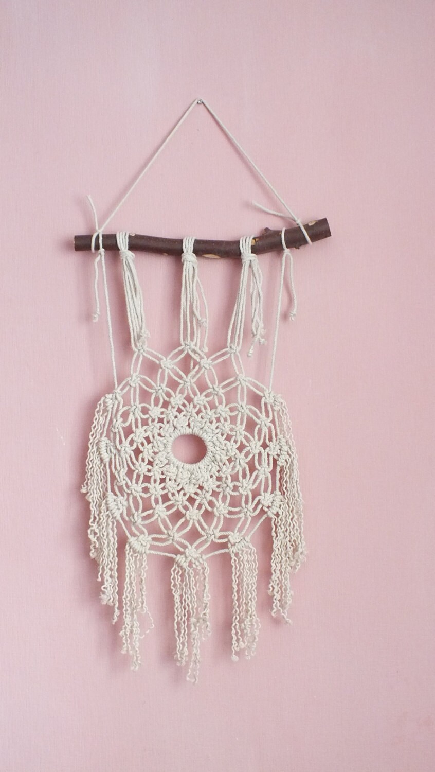 Circle Macrame Wall Hanging Woven Wall Hanging by WOODlikeWOOD