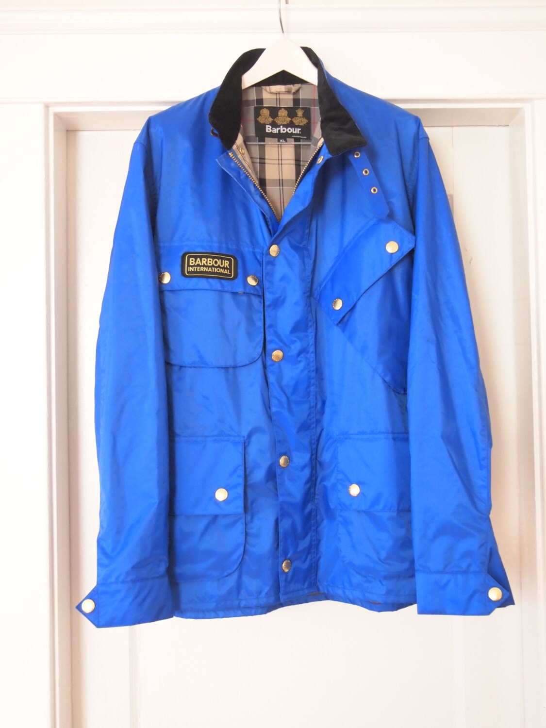 Royal Blue Barbour A7 Brass International Jacket in nylon XL