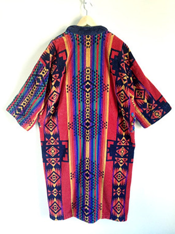 Vintage Bathrobe Southwestern Bath Robe Plush Robe