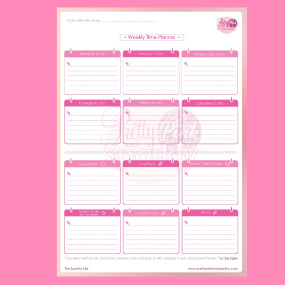 items similar to printable weekly time planner on etsy