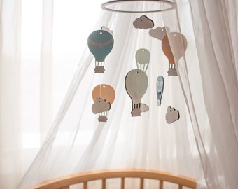 Gift for Baby Nursery decor Baby mobile woodland Crib mobile Hot air ballon baby mobile Hot air ballon Air ballon nursery Nursery mobile