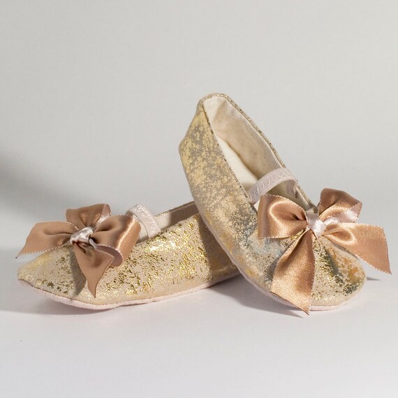 girls gold ballerina shoes
