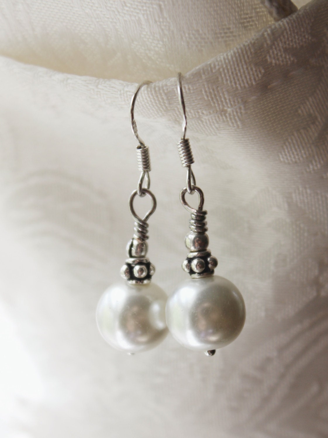 Pearl Earrings Silver Earrings Pearl Jewelry Pearl Dangles