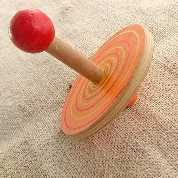 Vintage spinning  top  Wooden tiny spinning  tops  Old  by MyWealth