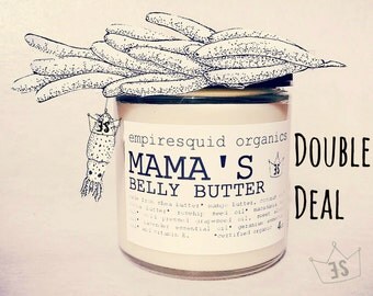 Mama's Double Deal - 16oz Organic Belly Butter - Organic Stretch Mark Cream - Stretch Mark Remover - Organic Pregnancy - Natural Body Butter