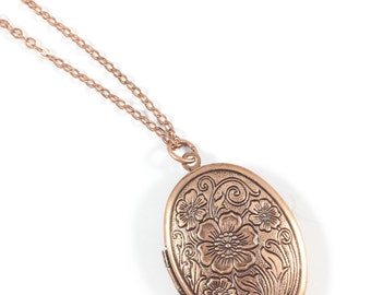 Locket Necklace, Picture Locket Necklace, Copper Necklace, In Loving Memory Jewelry, Memorial Jewelry, Keepsake Jewelry, Remembrance Gifts