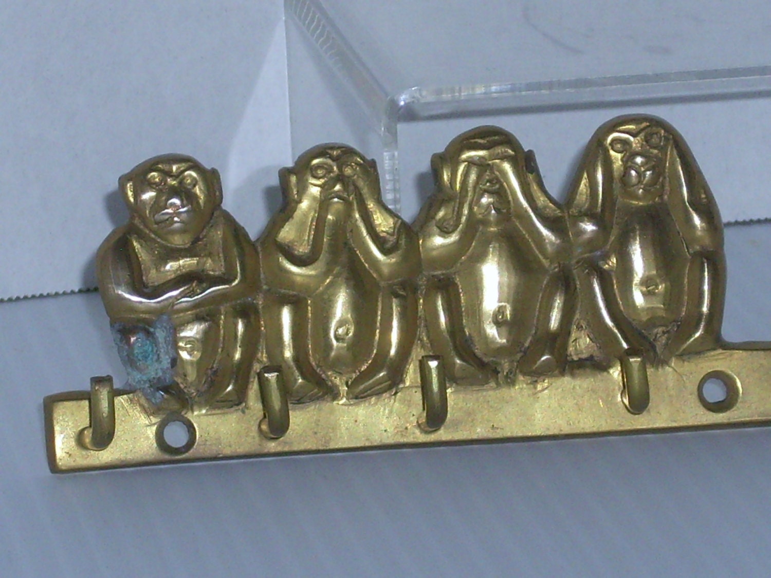Vintage Brass Monkeys Key Hook Handcrafted by HeyJudeCollection