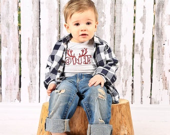 Woodland Birthday Boy Outfit, DIY, Iron On Transfer First 1st Boy Birthday Shirt, Lumberjack, Woodland Birthday Party, One Woodland Birthday