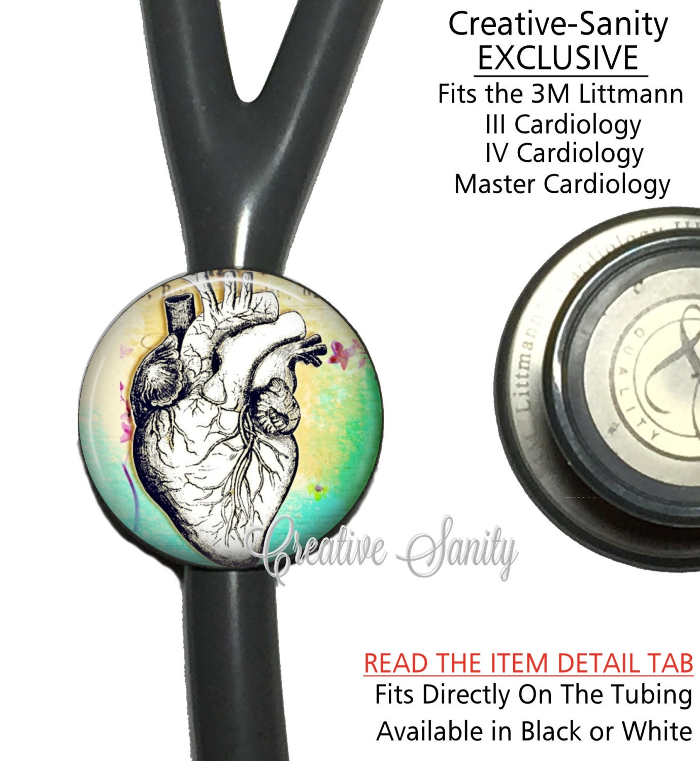 Stethoscope Id Tag for Large Tubing Stethoscope by CreativeSanity