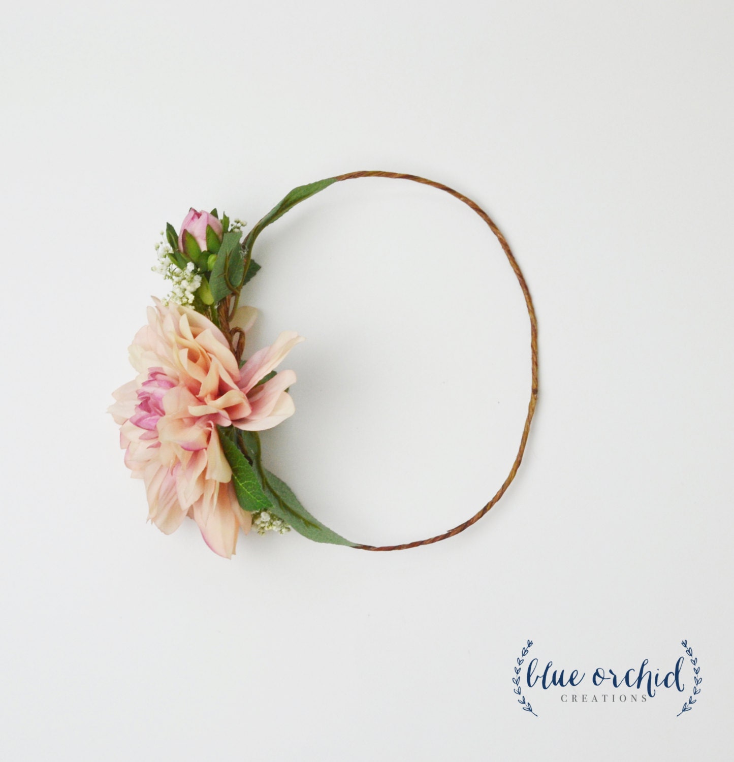 Flower Crown Boho Flower Crown Dahlia Flower Crown Pink