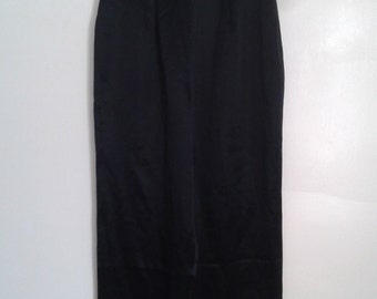 SALE /// Vintage 1990's YL by Yair Black Satin Fitted Cigarette Pants Sz 4 XS Small Olivia Newton John Sandy Grease