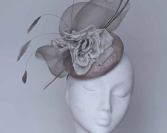 Silver Grey Fascinator Headpiece