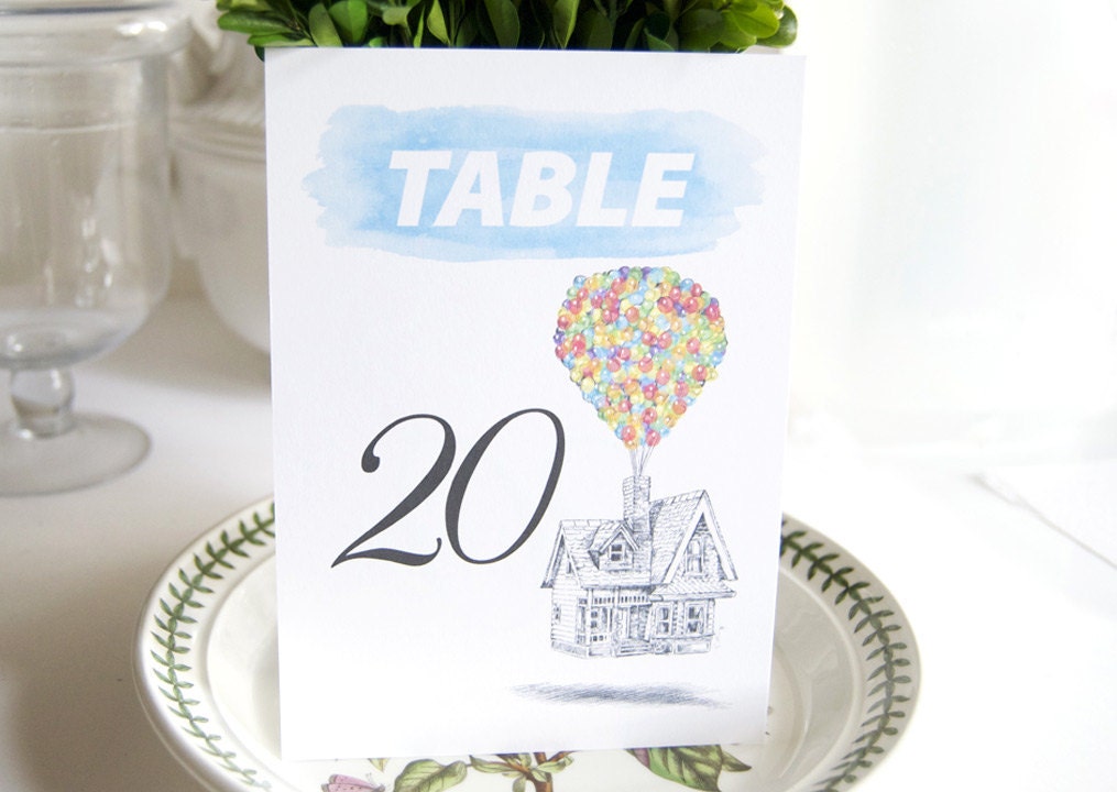 disney inspired up theme table numbers 1 10