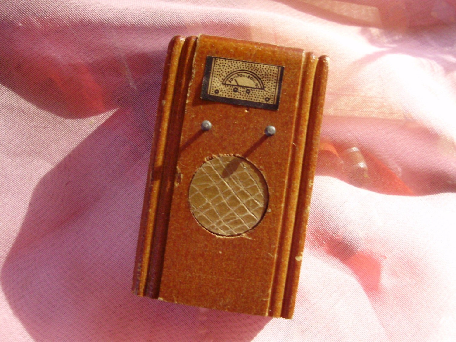 WOODEN STROMBECKER RADIO Vintage Dollhouse Miniature Accessories