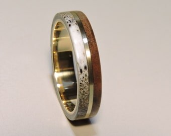 deer antler ring wood ring walnut woodbronze ring bronze pinstripe inlay - Deer Antler Wedding Rings deer antler ring wood ring walnut woodbronze ring bronze pinstripe inlay - Deer Antler Wedding Rings