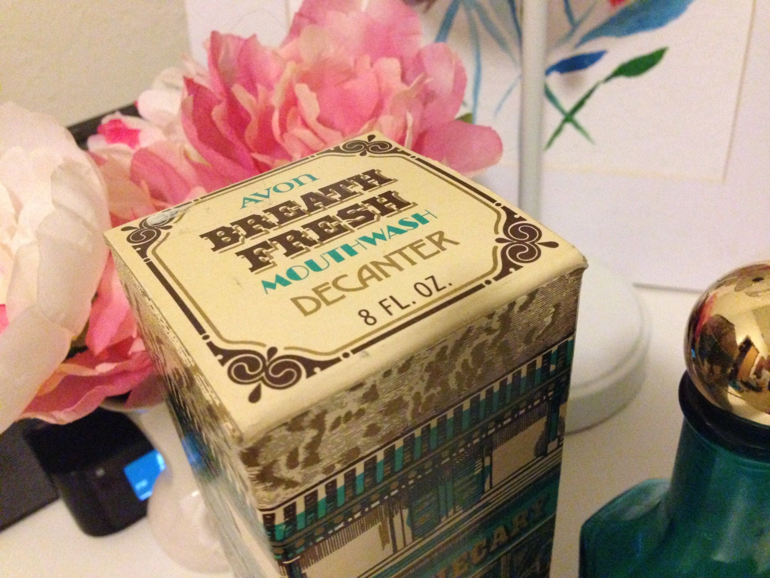 Vintage Avon Breath Fresh Mouthwash Decanter