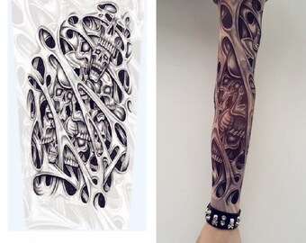 Nylon Realistic Tattoo Sleeves Fake Temporary Tattoo Sleeve Arm Sleevelet Sunshine Shield Stretchy Stockings lifelike tattoo party supplies