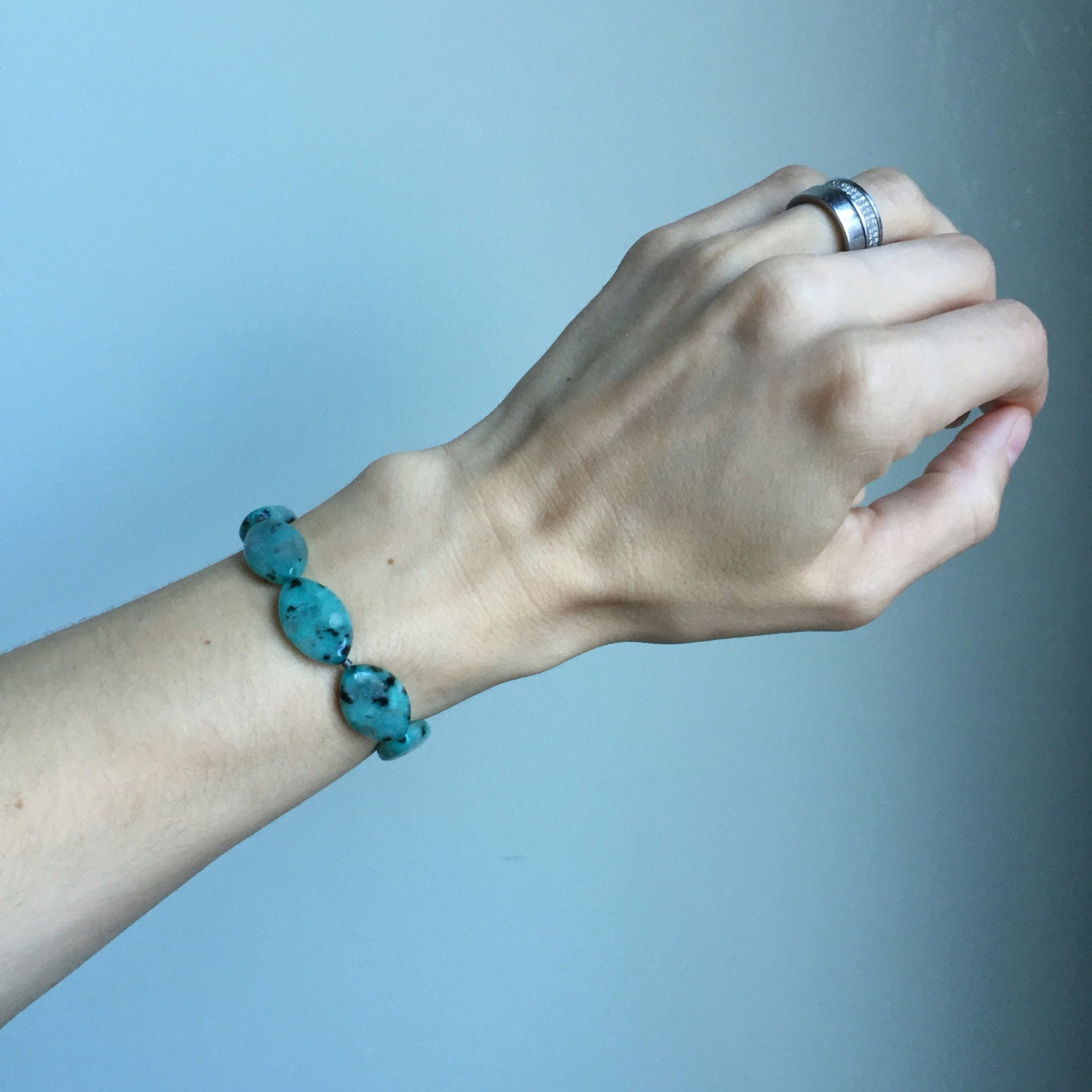 Acupressure bracelet jasper by EmergingEnergy on Etsy