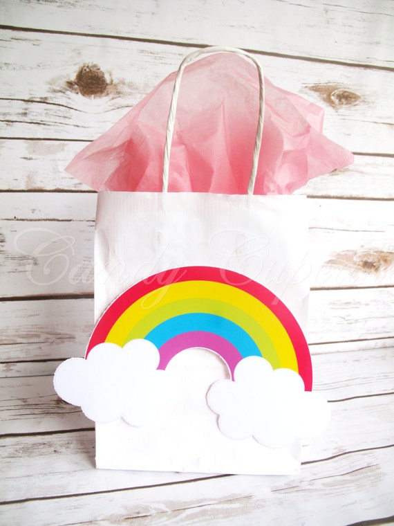 Items similar to RAINBOW PARTY Bag, Goody Bag, Favour Bag with Tissue ...