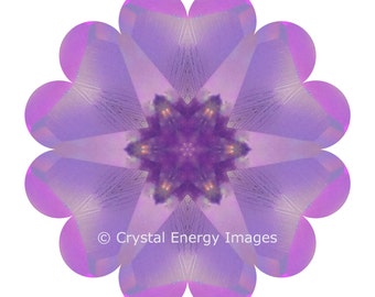 Lemurian Crystal, Mandala, 5x5 to 8x8 Mounted Photo, Energy, Spiritual Art, Yoga Art, Crystal, Rainbow, Meditation Art, Chakra Art, Reiki,