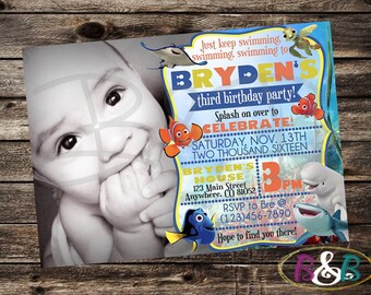 Finding Dory Invitation. Finding Nemo Invitation