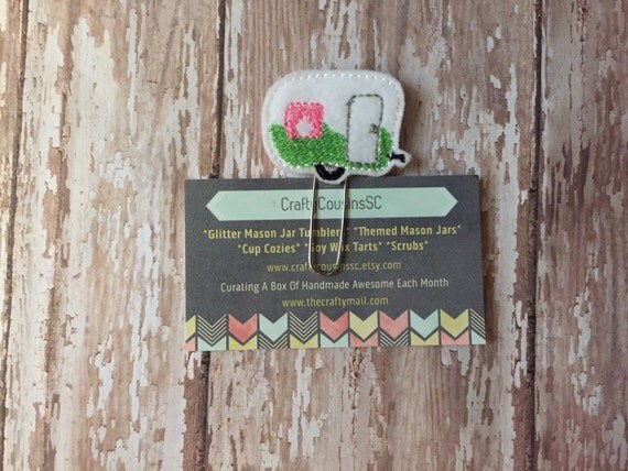 Camper Paper Clip. Camper planner clip. Retro camper clip. Glamping planner clip