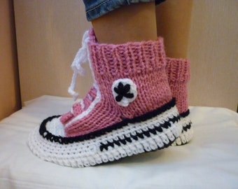 PATTERN Crochet boot slippers Knitted Pattern boot colorful