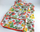 Vintage Flower Apron Orange Brown Green Yellow Floral Smock Kitchen Baking Kitchenwares Unused New With Tags Vintage Flower Apron Orange Brown Green Yellow Floral Smock Kitchen Baking Kitchenwares Unused New With Tags