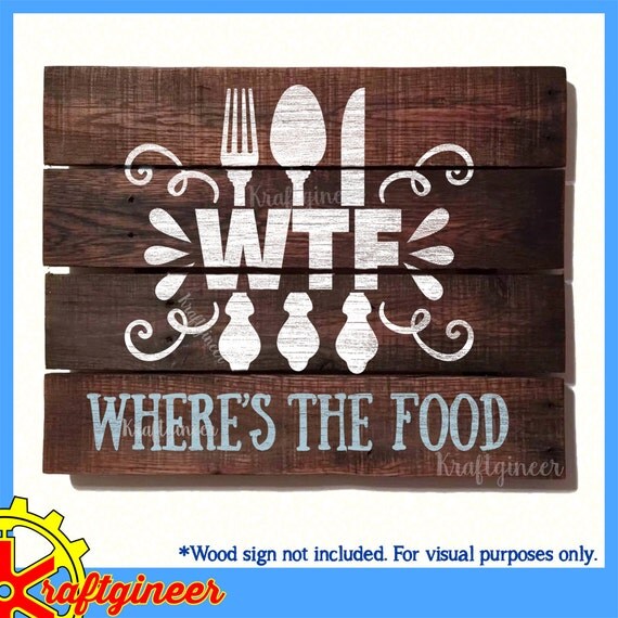 Download WTF Where's the Food Funny Cooking Kitchen Utensils Sign