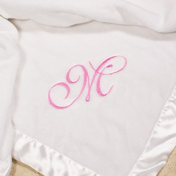 Embroidered Fleece Baby Blanket Embroidered Name or Initial