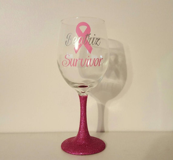 Personalized Breast Cancer Survivor Wine by FromAtoZbyTami on Etsy