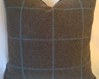 Schumacher COLORADO Italian Wool Luxe Lodge Collection Custom Pillow Throw Pillow Windowpane Check